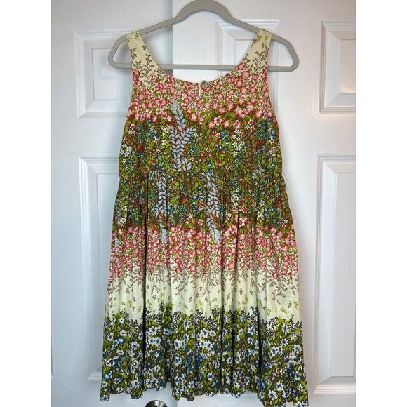 Alice + Olivia Floral Cottagecore Sleeveless Pleated Fit & Flare Dress S/M - Picture 5 of 14